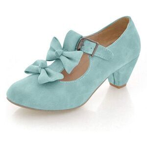 Women’s Shoes Bows Round Toe Mary Jane Low Heel Size 39 (8-8.5 US) NEW